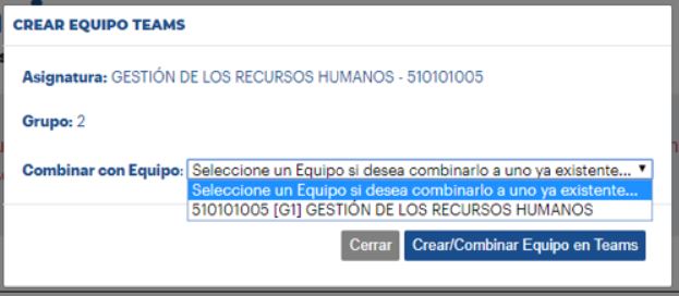 Combinar equipos